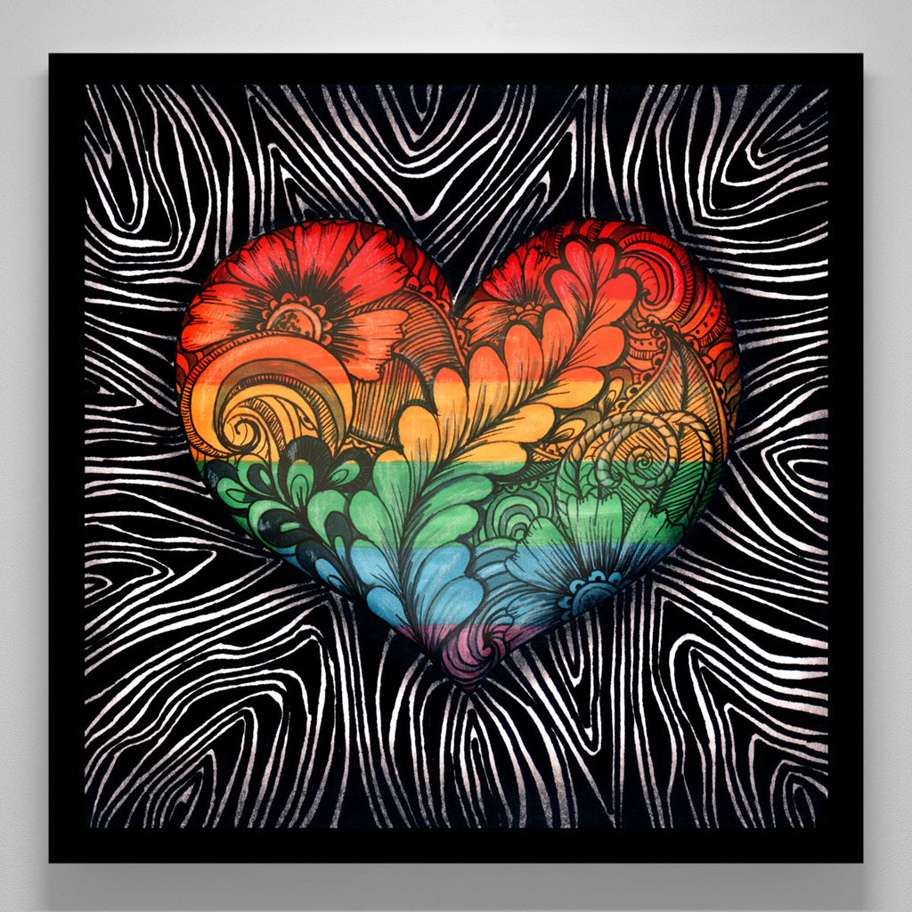 "Rainbow Heart Tangle"